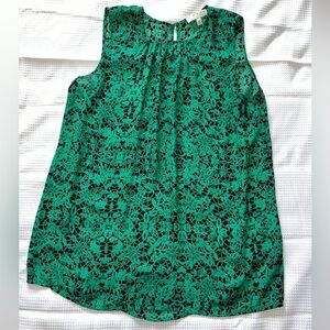 EUC Chaus Sleeveless Blouse Green and Black G